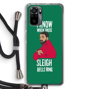 CaseCompany Sleigh Bells Ring: Xiaomi Redmi Note 10 Pro Transparant Hoesje met koord
