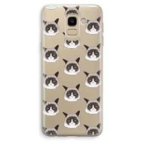 CaseCompany It's a Purrr Case: Samsung Galaxy J6 (2018) Transparant Hoesje