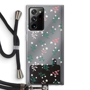 CaseCompany Small white flowers: Samsung Galaxy Note 20 Ultra / Note 20 Ultra 5G Transparant Hoesje met koord