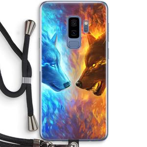 CaseCompany Fire & Ice: Samsung Galaxy S9 Plus Transparant Hoesje met koord