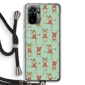 CaseCompany Gymboys: Xiaomi Redmi Note 10 Pro Transparant Hoesje met koord