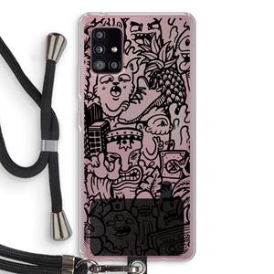 CaseCompany Vexx Black Mixtape: Samsung Galaxy A51 5G Transparant Hoesje met koord
