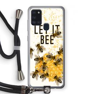 CaseCompany Let it bee: Samsung Galaxy A21s Transparant Hoesje met koord