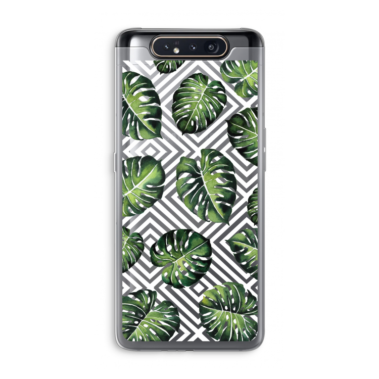 CaseCompany Geometrische jungle: Samsung Galaxy A80 Transparant Hoesje