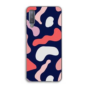 CaseCompany Memphis Shapes Pink: Samsung Galaxy A7 (2018) Transparant Hoesje