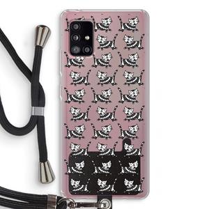CaseCompany Zwarte poes: Samsung Galaxy A51 5G Transparant Hoesje met koord