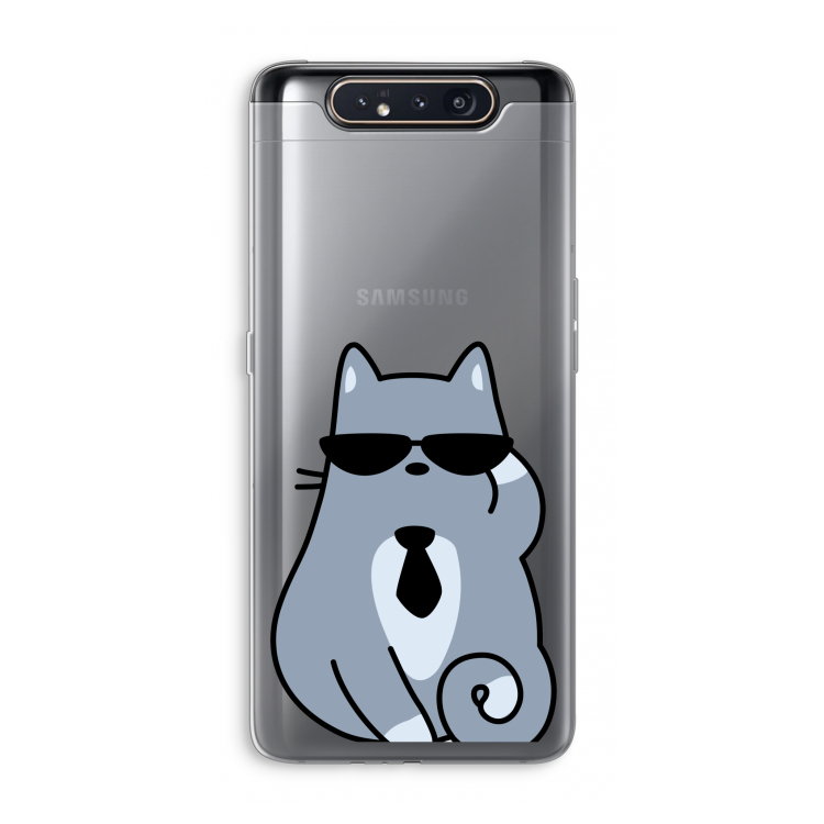 CaseCompany Cool cat: Samsung Galaxy A80 Transparant Hoesje
