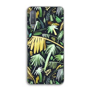 CaseCompany Tropical Palms Dark: Samsung Galaxy A7 (2018) Transparant Hoesje