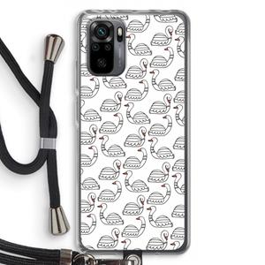 CaseCompany Zwanen: Xiaomi Redmi Note 10 Pro Transparant Hoesje met koord