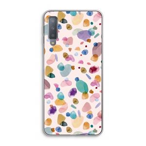 CaseCompany Terrazzo Memphis Pink: Samsung Galaxy A7 (2018) Transparant Hoesje