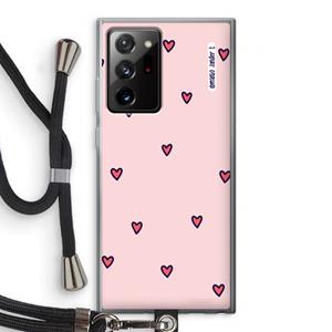 CaseCompany Hartjes: Samsung Galaxy Note 20 Ultra / Note 20 Ultra 5G Transparant Hoesje met koord