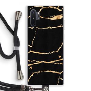 CaseCompany Gouden marmer: Samsung Galaxy Note 10 Plus Transparant Hoesje met koord