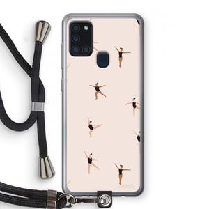 CaseCompany Dancing #1: Samsung Galaxy A21s Transparant Hoesje met koord