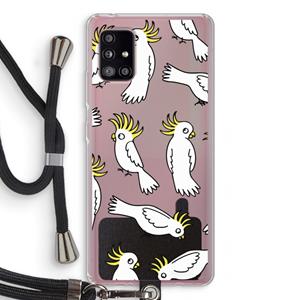 CaseCompany Papegaai: Samsung Galaxy A51 5G Transparant Hoesje met koord