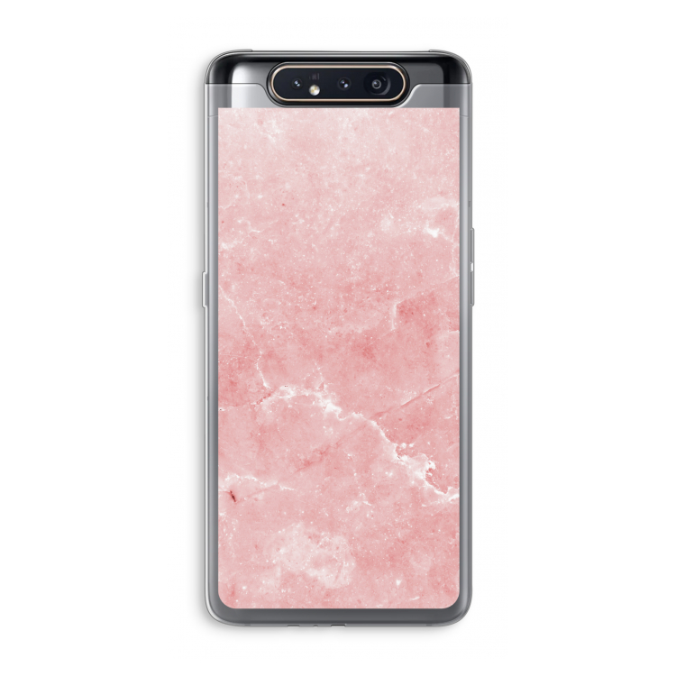 CaseCompany Roze marmer: Samsung Galaxy A80 Transparant Hoesje