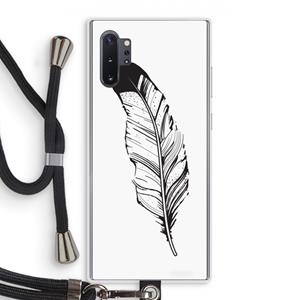 CaseCompany Pluim: Samsung Galaxy Note 10 Plus Transparant Hoesje met koord