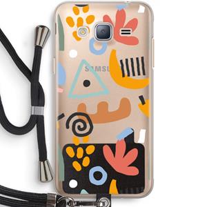CaseCompany Abstract: Samsung Galaxy J3 (2016) Transparant Hoesje met koord