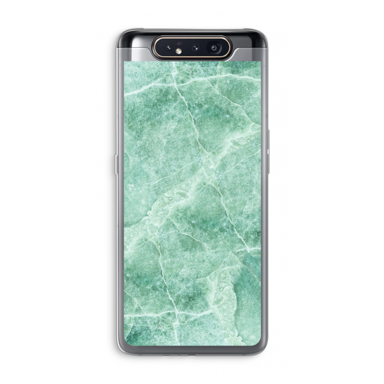 CaseCompany Groen marmer: Samsung Galaxy A80 Transparant Hoesje