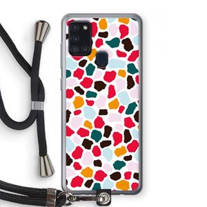 CaseCompany Colored Giraffe: Samsung Galaxy A21s Transparant Hoesje met koord