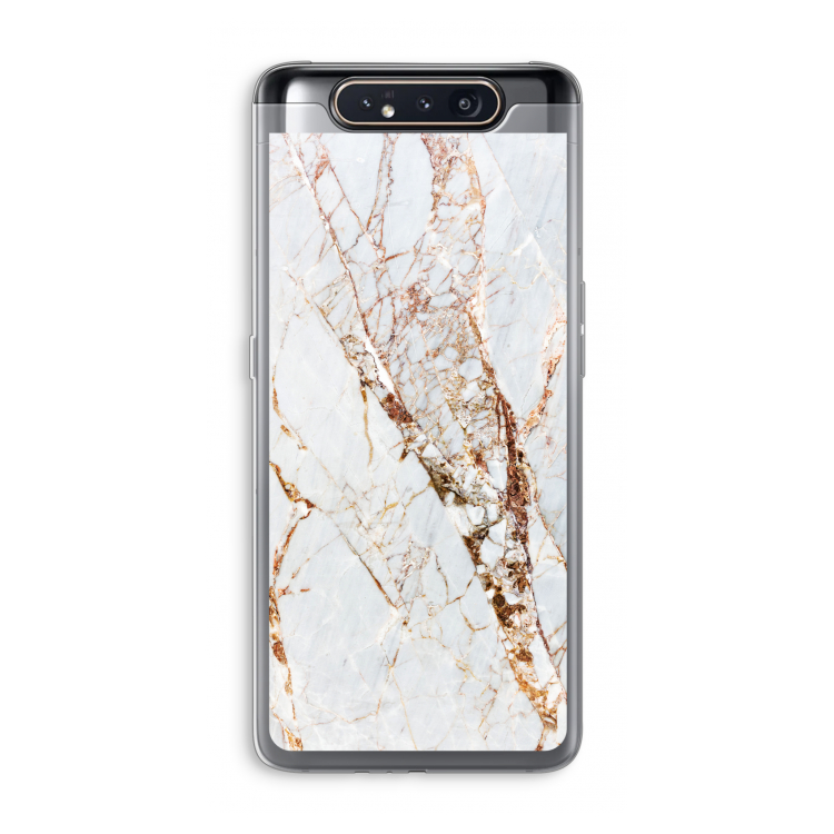 CaseCompany Goud marmer: Samsung Galaxy A80 Transparant Hoesje