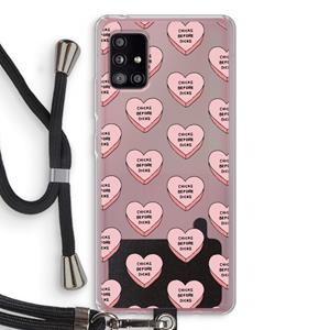 CaseCompany Chicks before dicks: Samsung Galaxy A51 5G Transparant Hoesje met koord