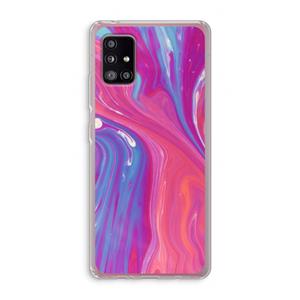 CaseCompany Paarse stroom: Samsung Galaxy A51 5G Transparant Hoesje