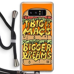 CaseCompany Big Macs Bigger Dreams: Samsung Galaxy Note 8 Transparant Hoesje met koord