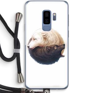 CaseCompany Yin Yang Wolves: Samsung Galaxy S9 Plus Transparant Hoesje met koord