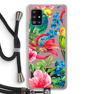 CaseCompany Papegaaien: Samsung Galaxy A51 5G Transparant Hoesje met koord