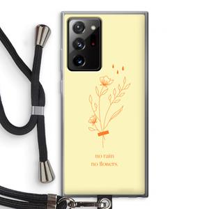 CaseCompany No rain no flowers: Samsung Galaxy Note 20 Ultra / Note 20 Ultra 5G Transparant Hoesje met koord