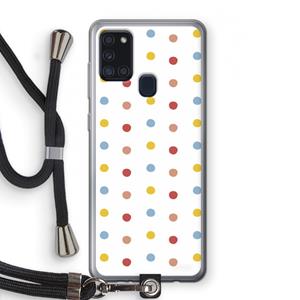 CaseCompany Bollen: Samsung Galaxy A21s Transparant Hoesje met koord