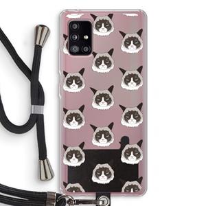 CaseCompany It's a Purrr Case: Samsung Galaxy A51 5G Transparant Hoesje met koord
