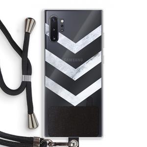 CaseCompany Marmeren pijlen: Samsung Galaxy Note 10 Plus Transparant Hoesje met koord