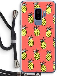 CaseCompany Ananas: Samsung Galaxy S9 Plus Transparant Hoesje met koord