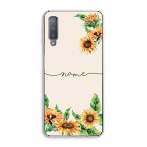 CaseCompany Zonnebloemen: Samsung Galaxy A7 (2018) Transparant Hoesje
