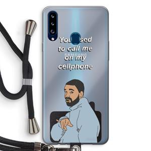 CaseCompany Hotline bling: Samsung Galaxy A20s Transparant Hoesje met koord