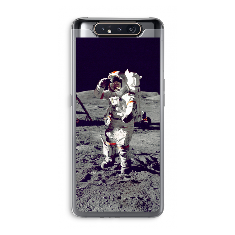 CaseCompany Spaceman: Samsung Galaxy A80 Transparant Hoesje