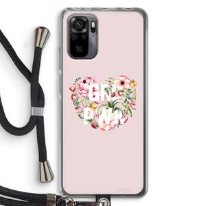 CaseCompany GRL PWR Flower: Xiaomi Redmi Note 10 Pro Transparant Hoesje met koord