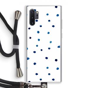 CaseCompany Blauwe stippen: Samsung Galaxy Note 10 Plus Transparant Hoesje met koord