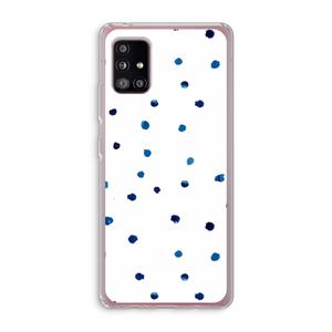 CaseCompany Blauwe stippen: Samsung Galaxy A51 5G Transparant Hoesje