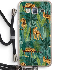 CaseCompany Luipaard 2: Samsung Galaxy J3 (2016) Transparant Hoesje met koord