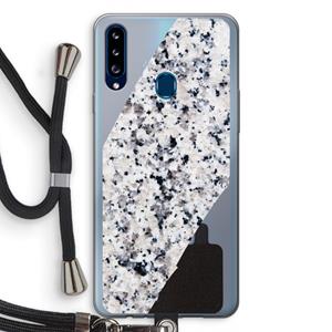 CaseCompany Gespikkelde marmer: Samsung Galaxy A20s Transparant Hoesje met koord