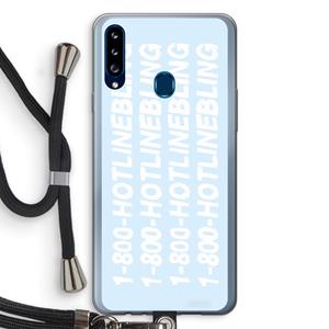 CaseCompany Hotline bling blue: Samsung Galaxy A20s Transparant Hoesje met koord