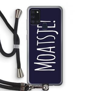 CaseCompany Moatsje!: Samsung Galaxy A21s Transparant Hoesje met koord