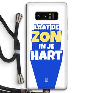 CaseCompany Laat de zon in je hart: Samsung Galaxy Note 8 Transparant Hoesje met koord