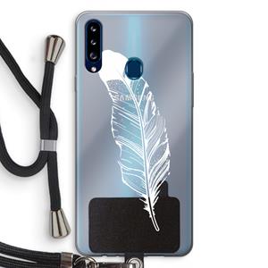CaseCompany Pluim: Samsung Galaxy A20s Transparant Hoesje met koord