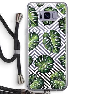 CaseCompany Geometrische jungle: Samsung Galaxy S8 Plus Transparant Hoesje met koord