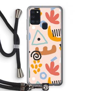 CaseCompany Abstract: Samsung Galaxy A21s Transparant Hoesje met koord