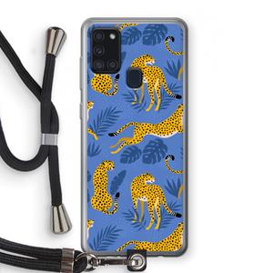 CaseCompany Luipaard: Samsung Galaxy A21s Transparant Hoesje met koord