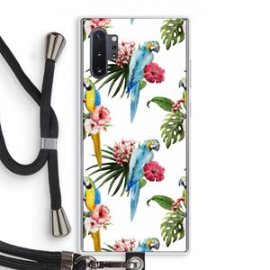 CaseCompany Kleurrijke papegaaien: Samsung Galaxy Note 10 Plus Transparant Hoesje met koord